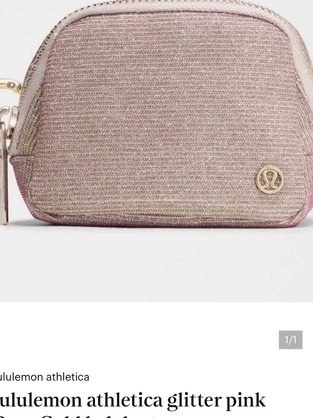 lululemon athletica Pink Rose Gold Glitter everywhere belt bag nano